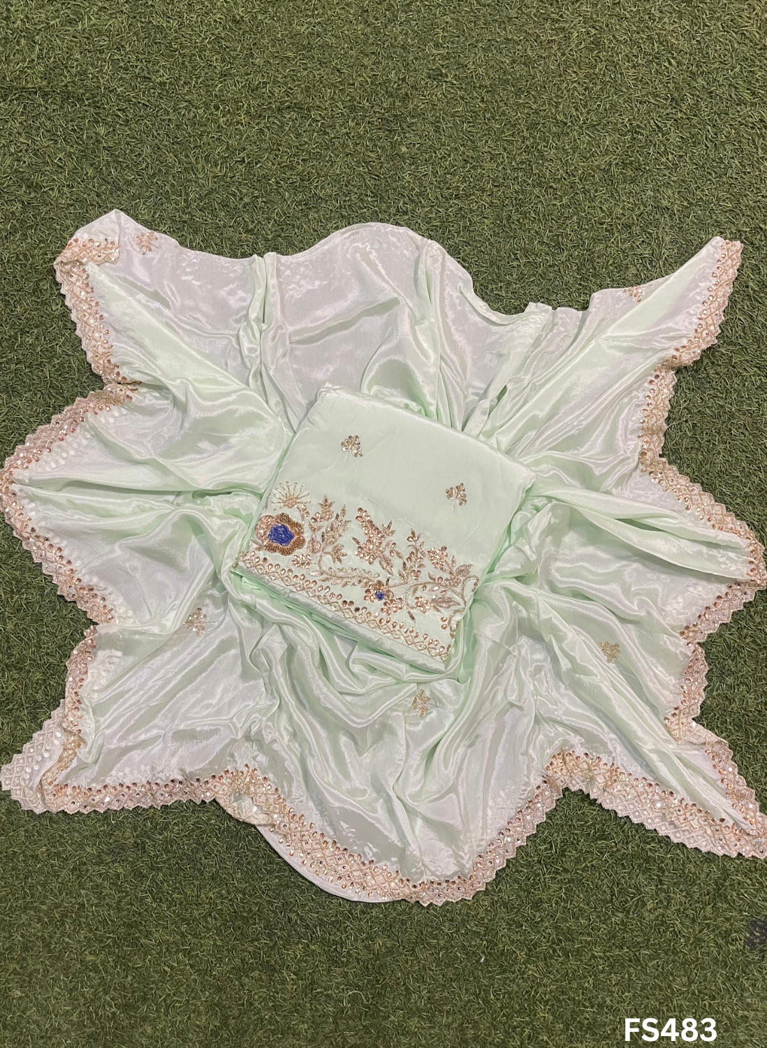 FS483 | Pista | Crepe | Crepe Suit | Wedding | Party Wear | Ring Ceremony | Festival Suit | Allover suit|