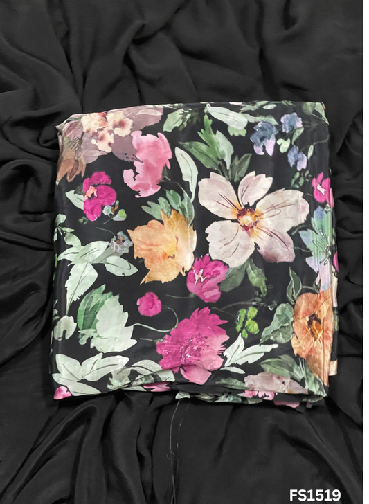 FS1519 | Black | Crepe Suit | Wedding | Party Wear | Ring Ceremony | Festival Suit | Allover suit |