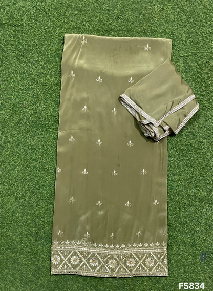 FS834 | Mehandi |  Crepe | Suit | Party Wear | Wedding | Ring Ceremony | Festival | Bridal|
