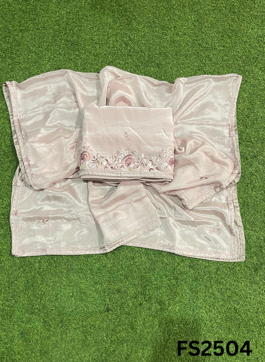 FS2504 |  Pink | Crepe Suit | Wedding | Party Wear | Ring Ceremony | Festival Suit | Allover suit