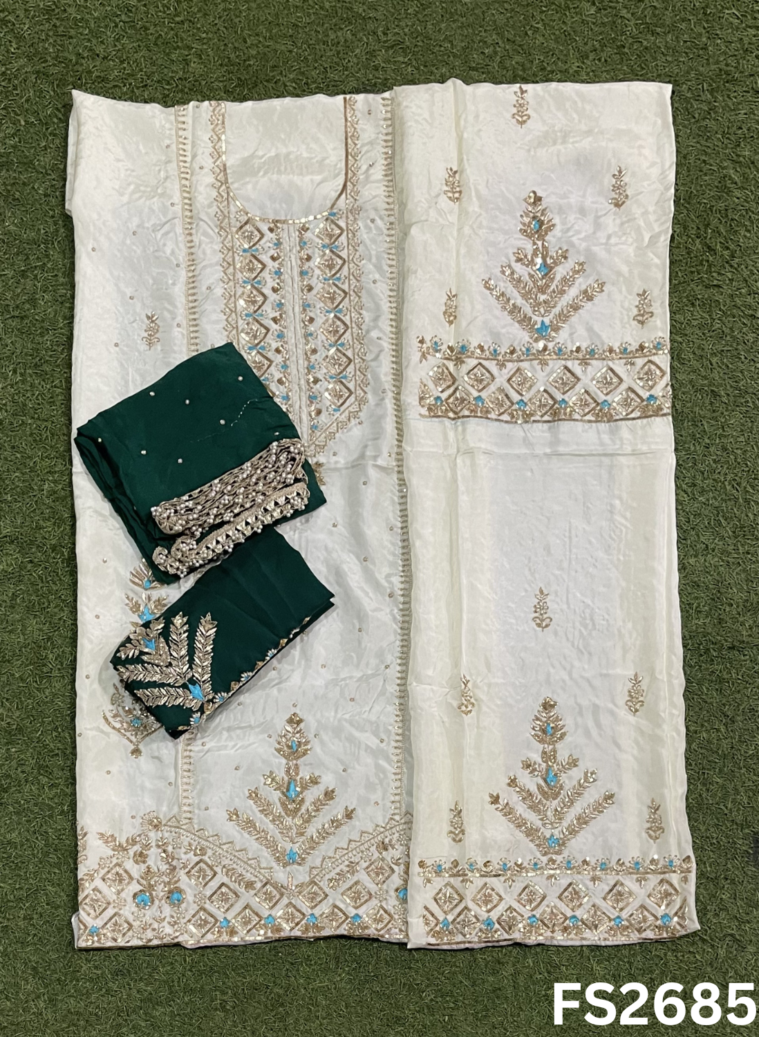 FS2685 | Crepe Suit | Hand-Work | Party Wear | Wedding | Ring Ceremony | Festival |