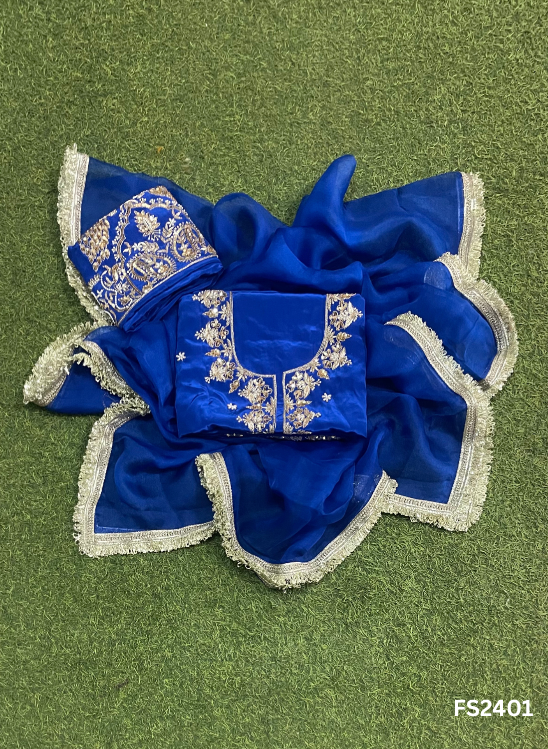 FS2401 | Royal blue | Crepe Silk  Suit | Wedding | Party Wear | Ring Ceremony | Festival Suit|