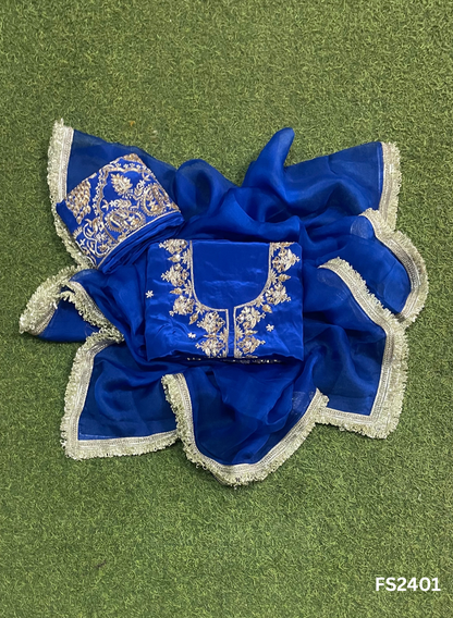 FS2401 | Royal blue | Crepe Silk  Suit | Wedding | Party Wear | Ring Ceremony | Festival Suit|