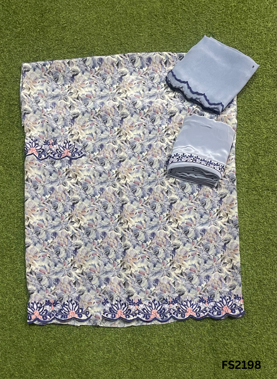 FS2198 | Powder-Blue | Crepe Suit |  Suit | Party Wear | Wedding | Jaggo | Ring Ceremony | Festival