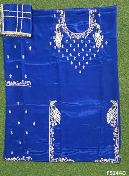 FS1440 | Royal-Blue | Crepe | Party Wear | Wedding | Jaggo | Ring Ceremony | Festival