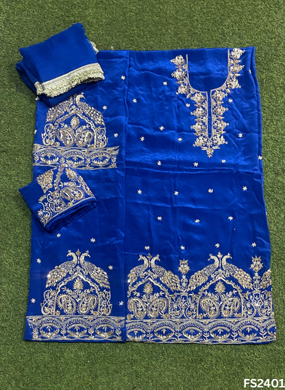 FS2401 | Royal blue | Crepe Silk  Suit | Wedding | Party Wear | Ring Ceremony | Festival Suit|