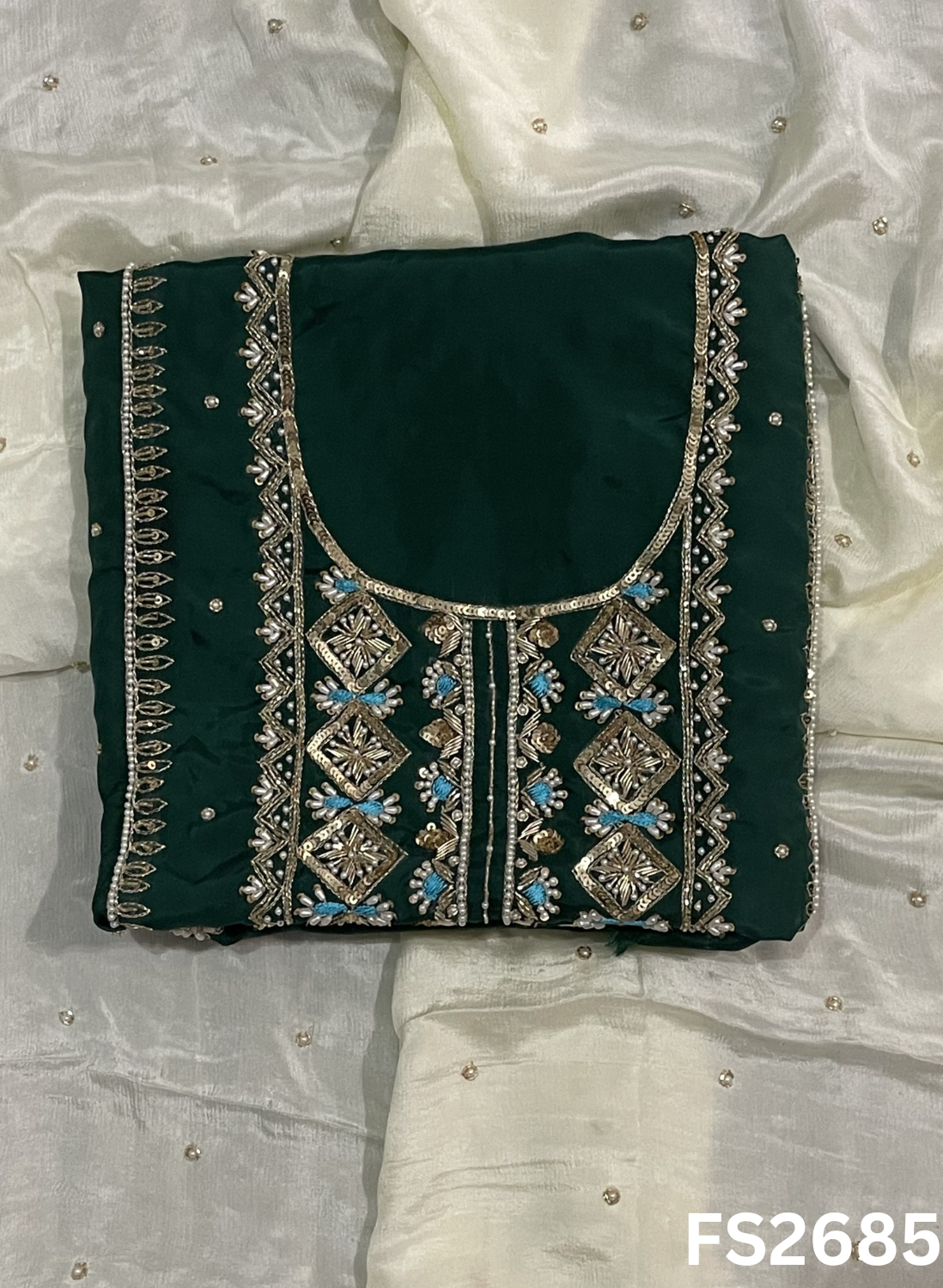FS2685 | Crepe Suit | Hand-Work | Party Wear | Wedding | Ring Ceremony | Festival |