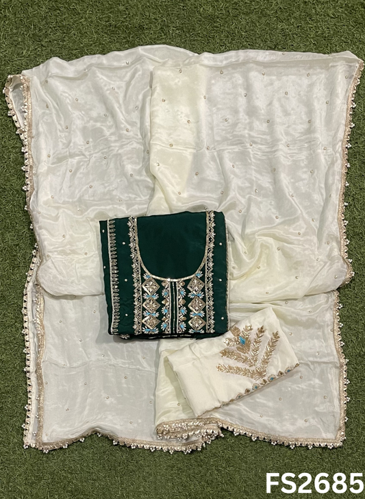 FS2685 | Crepe Suit | Hand-Work | Party Wear | Wedding | Ring Ceremony | Festival |