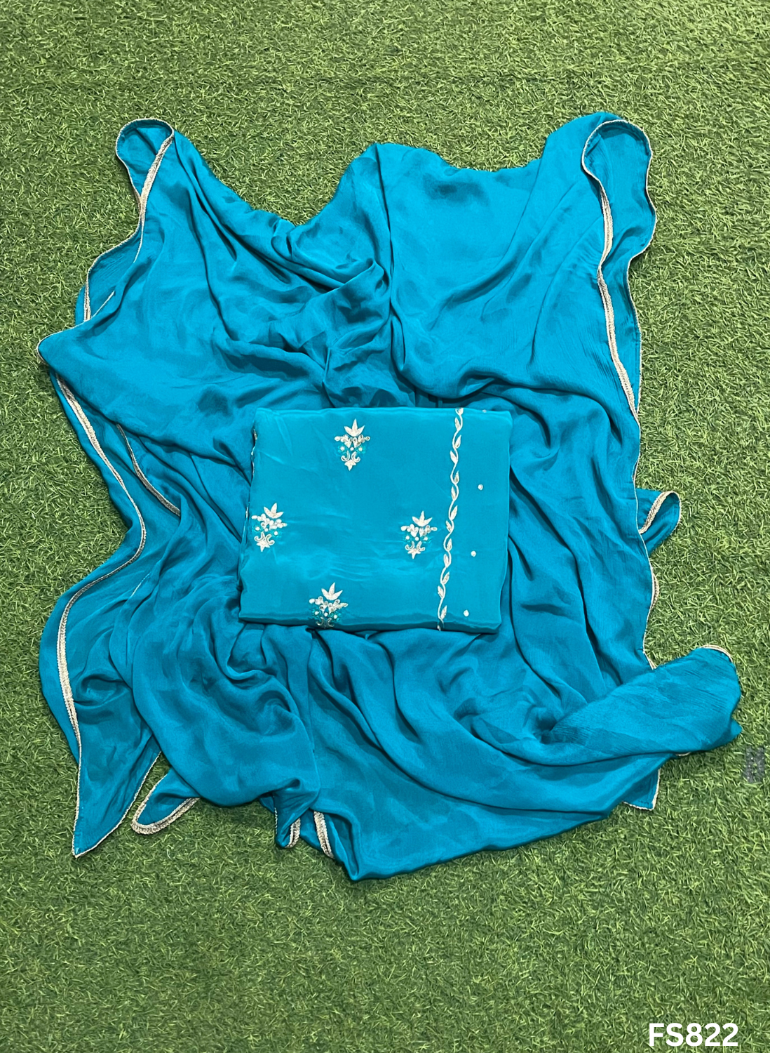 FS822| Ferozi | Crepe Suit | Wedding | Party Wear | Ring Ceremony | Festival Suit