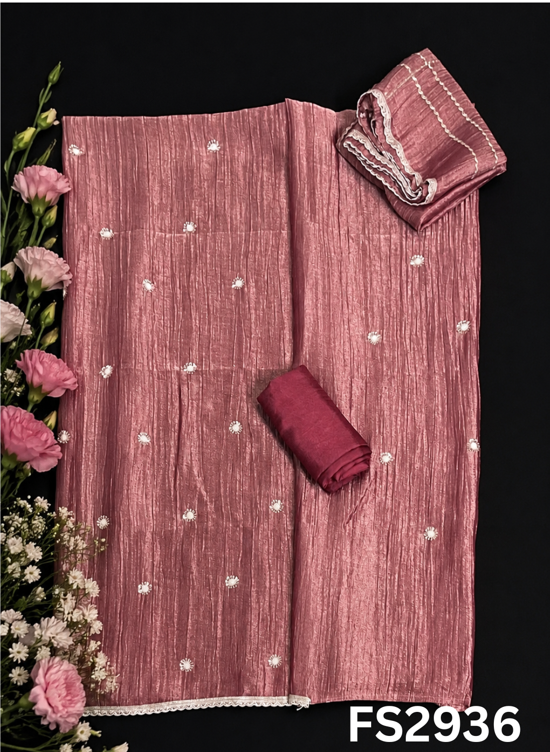 FS2936 | Crush Shimmer Suit | Party Wear | Wedding | Jaggo | Ring Ceremony | Festival