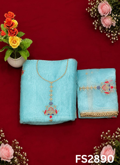 FS2890 | Crush Shimmer Suit | Party Wear | Wedding | Jaggo | Ring Ceremony | Festival
