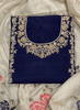 FS264 | Dark Blue | Raw Silk | Party Wear | Wedding | Jaggo | Ring Ceremony | Festival |