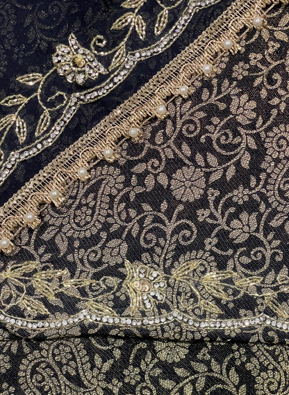 Dark Blue Banarsi Silk Suit | Party Wear | Wedding | Ring Ceremony | Festival | Bridal