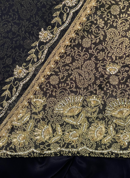 Dark Blue Banarsi Silk Suit | Party Wear | Wedding | Ring Ceremony | Festival | Bridal