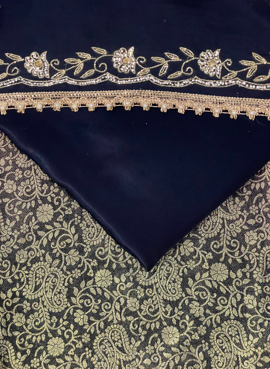 Dark Blue Banarsi Silk Suit | Party Wear | Wedding | Ring Ceremony | Festival | Bridal