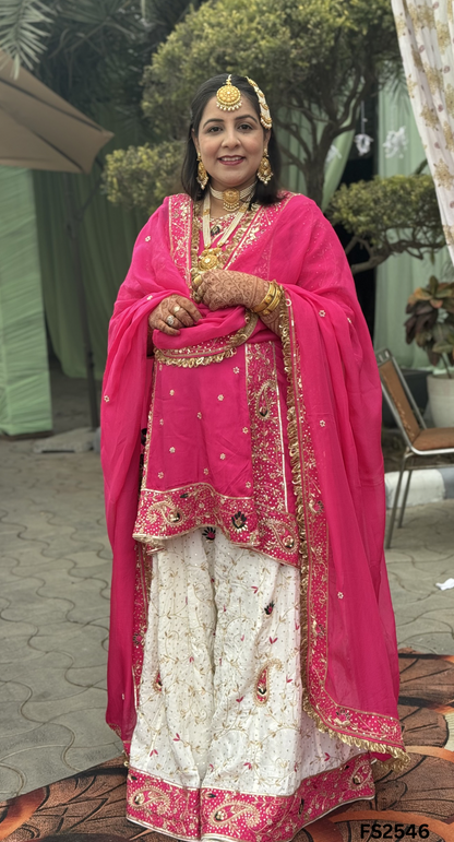 FS2546 | Silk | Kurti-Sharara | Semi-Stich | Party Wear | Wedding | Jaggo | Ring Ceremony | Festival