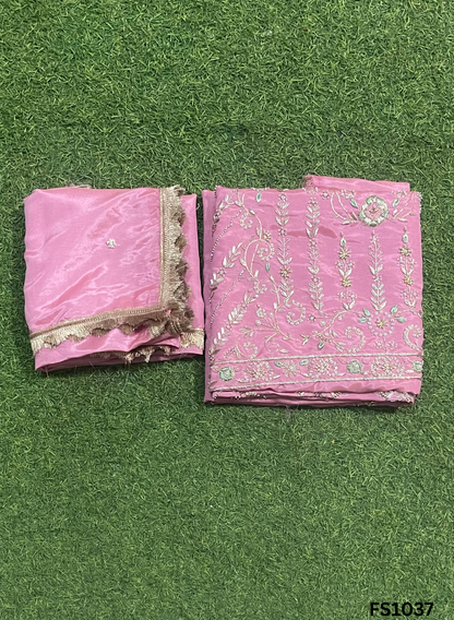 FS1037 | Off-White |  Shimmer  Suit | Party Wear | Wedding | Jaggo | Ring Ceremony | Festival  | FS399