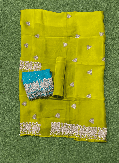 Mehandi |  Organza Suit | Party Wear | Wedding | Jaggo | Ring Ceremony | Festival | FS107