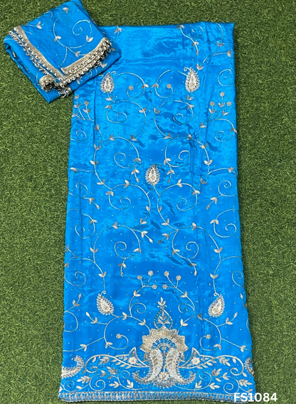 FS1084 | Firozi | Crepe Suit | Wedding | Party Wear | Ring Ceremony | Festival Suit | Allover suit |