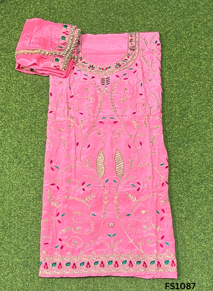 FS1087 | Baby-Pink | Crepe Suit | Wedding | Party Wear | Ring Ceremony | Festival Suit | Allover suit |