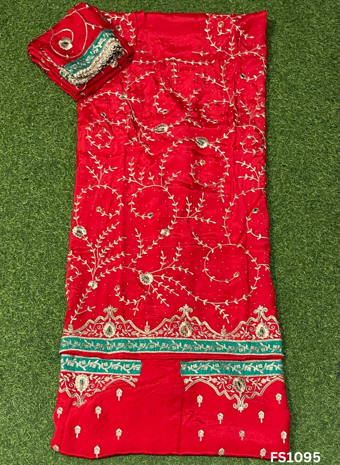 FS1095 | Red | Crepe Suit | Wedding | Party Wear | Ring Ceremony | Festival Suit | Allover suit |&nbsp;