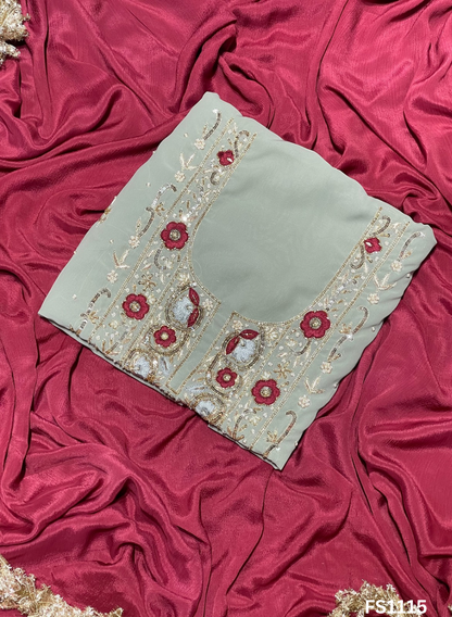 FS1115 | Pista | Georgette Suit | Party Wear | Wedding | Sharara Suit | Jaggo | Ring Ceremony | Festival |