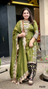 FS239 | Green | Shimmer Suit | Party Wear | Wedding | Jaggo | Ring Ceremony | Festival | Allover suits |  F9BDFAAA