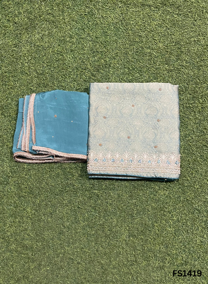 FS1419 | Rust | Banarasi Silk Suit | Party Wear | Wedding | Jaggo | Ring Ceremony | Festival