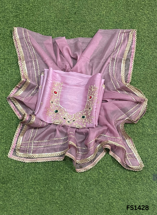 FS1428 | Laveder| Glass Shimmer Suit | Party Wear | Wedding | Jaggo | Ring Ceremony | Festival