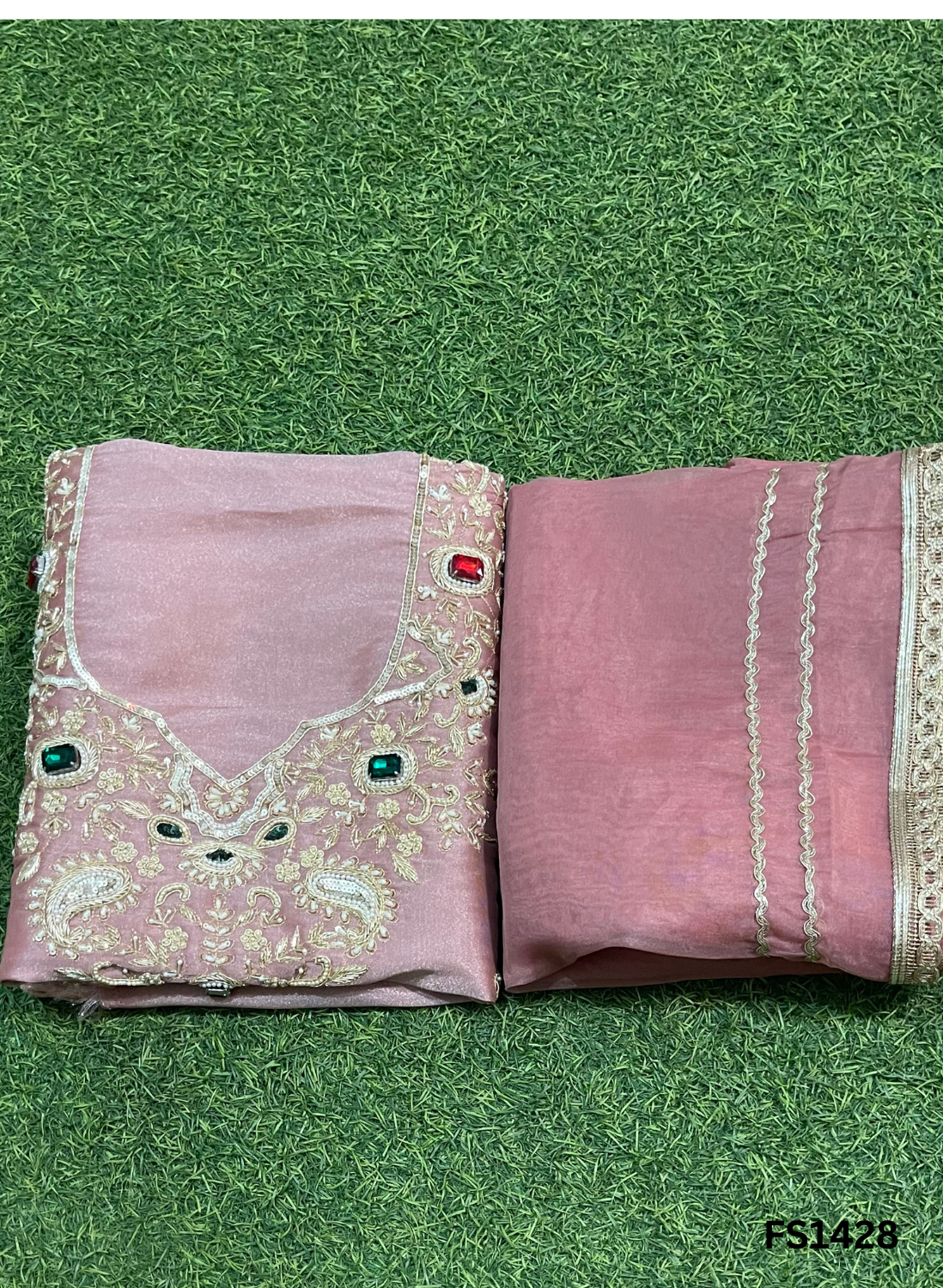 FS1428 | Laveder| Glass Shimmer Suit | Party Wear | Wedding | Jaggo | Ring Ceremony | Festival