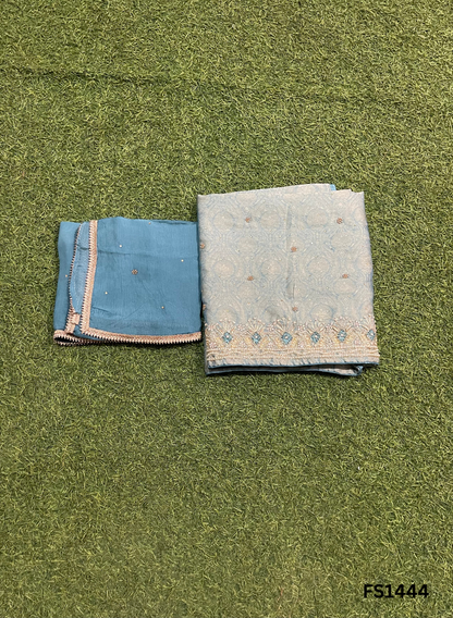 FS1444 | Mehandi green | Banarasi Silk Suit | Party Wear | Wedding | Jaggo | Ring Ceremony | Festival