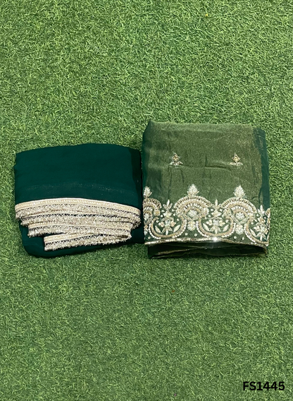 FS1445 | sky blue |Crepe | Party Wear | Wedding | Jaggo | Ring Ceremony | Festival