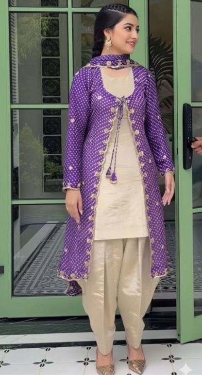 FS1601 | Organza| Bandani Print | Suit | Wedding | Party Wear | Ring Ceremony | Festival Suit | Allover suit