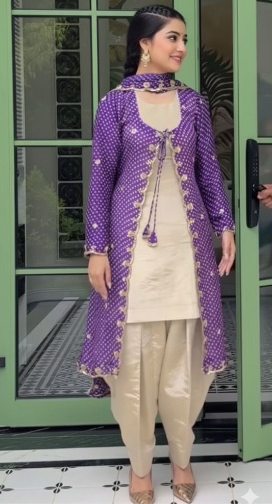 FS1601 | Organza| Bandani Print | Suit | Wedding | Party Wear | Ring Ceremony | Festival Suit | Allover suit