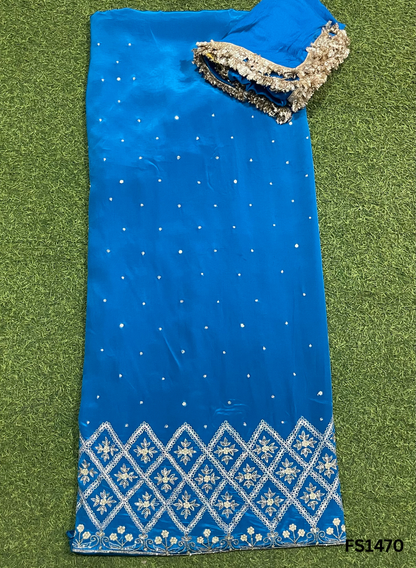 FS1470 | Feroji | Crepe | Party Wear | Wedding | Jaggo | Ring Ceremony | Festival