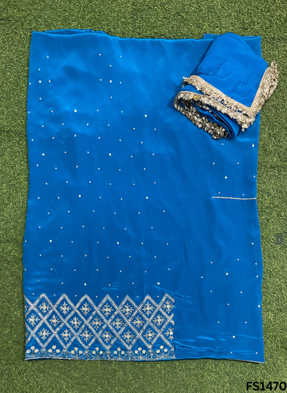 FS1470 | Feroji | Crepe | Party Wear | Wedding | Jaggo | Ring Ceremony | Festival