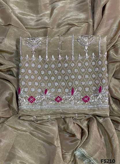 FS210 | Golden | Shimmer Suit | Party Wear | Wedding | Jaggo | Ring Ceremony | Festival