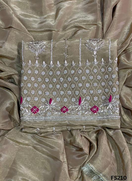 FS210 | Golden | Shimmer Suit | Party Wear | Wedding | Jaggo | Ring Ceremony | Festival