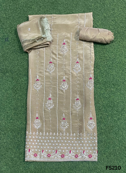 FS210 | Golden | Shimmer Suit | Party Wear | Wedding | Jaggo | Ring Ceremony | Festival