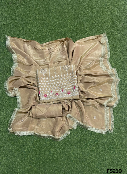 FS210 | Golden | Shimmer Suit | Party Wear | Wedding | Jaggo | Ring Ceremony | Festival