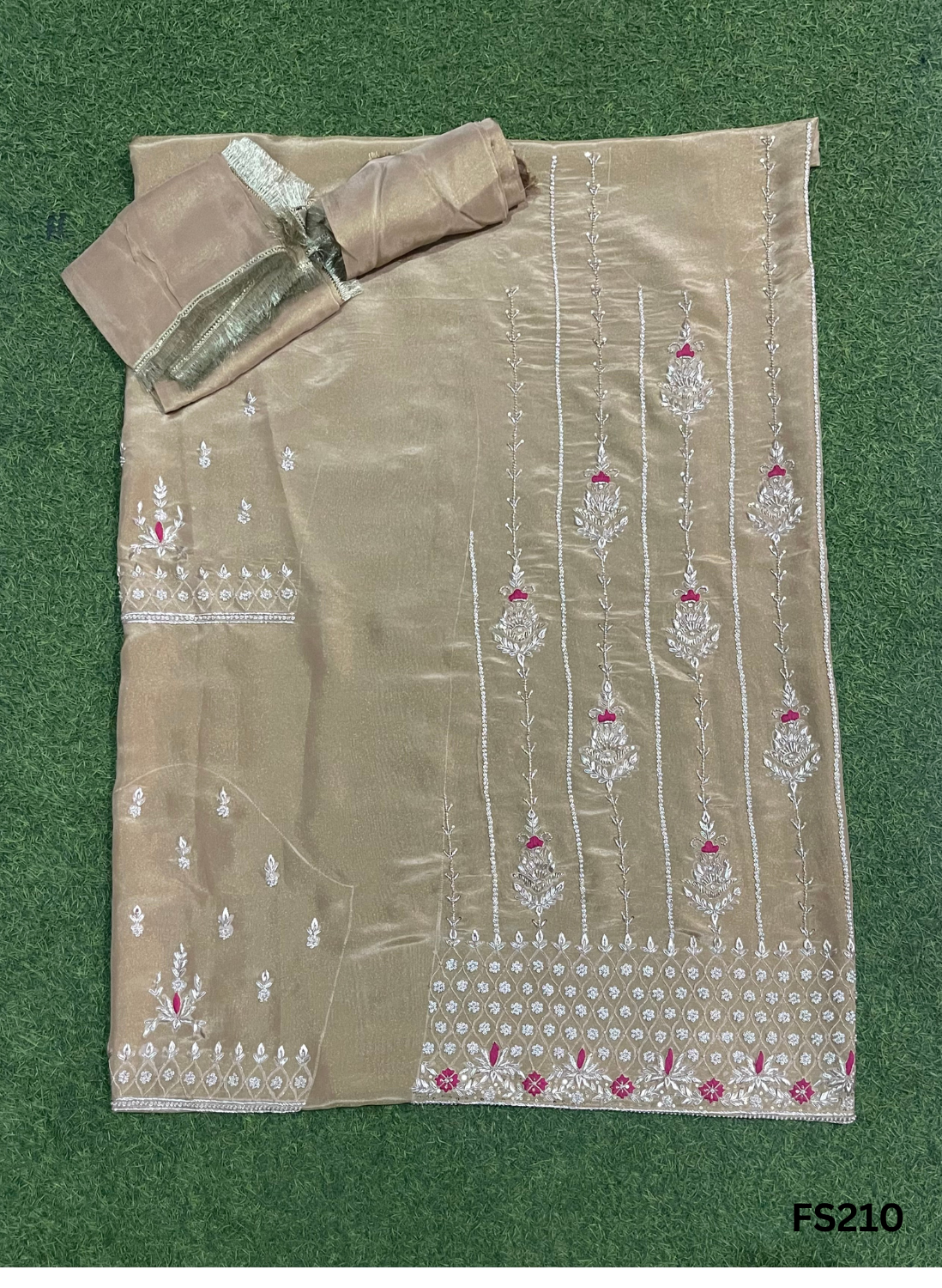 FS210 | Golden | Shimmer Suit | Party Wear | Wedding | Jaggo | Ring Ceremony | Festival