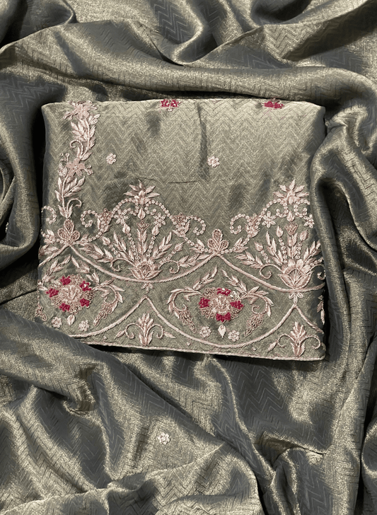 FS229 | Gray | Shimmer Suit | Party Wear | Wedding | Jaggo | Ring Ceremony | Festival| F9IFAA