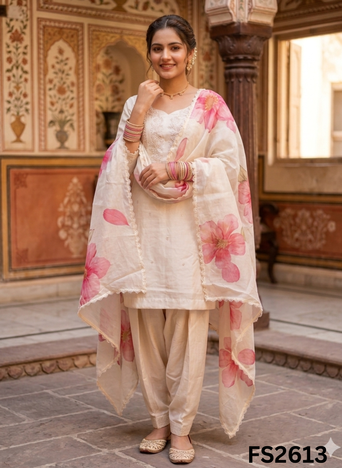 FS2613 | Cream | Mal  Cotton Suit | Casual Wear | Summer Suits | Regular wear