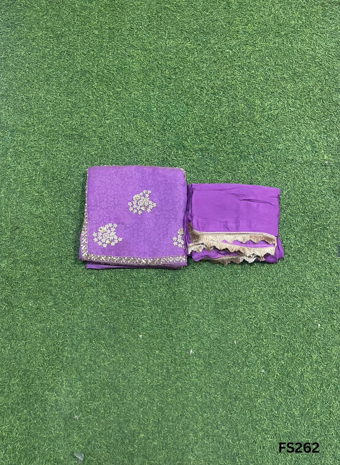 FS262 | Gray Shimmer Suit | Party Wear | Wedding | Jaggo | Ring Ceremony | Festival| F9EAAA