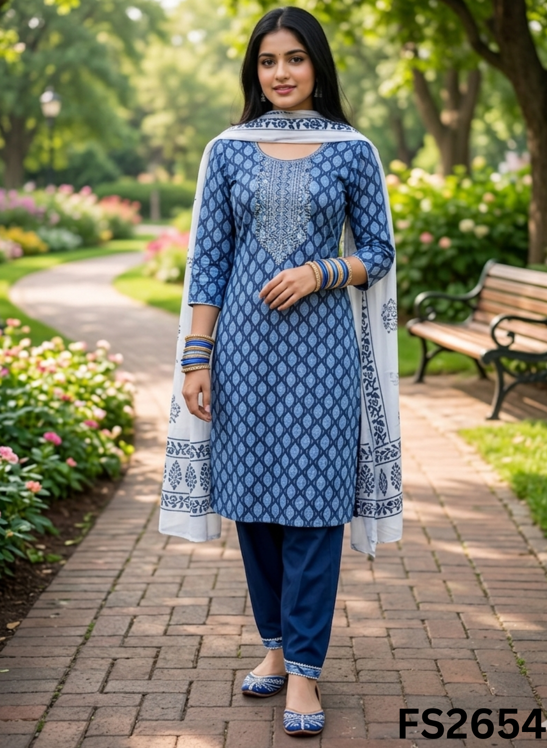 FS2654 | NAVY BLUE | Cotton Suit | Casual wear  | Summer Suits | Regular  wear