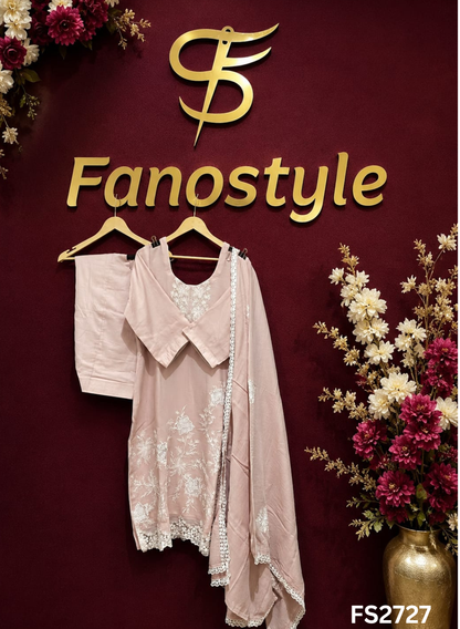 FS2727 | Pure Mal Chanderi  Cotton Suit | Casual wear  | Summer Suits | Regular  wear