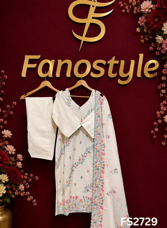 FS2729 | Pure Mal Chanderi Cotton Suit | Casual wear  | Summer Suits | Regular wear