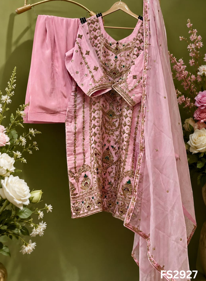 FS2927 | ( IN STOCK 15-20 DAYS ) Pure Organza Suit | Party Wear | Wedding | Ring Ceremony | Festival | Bridal