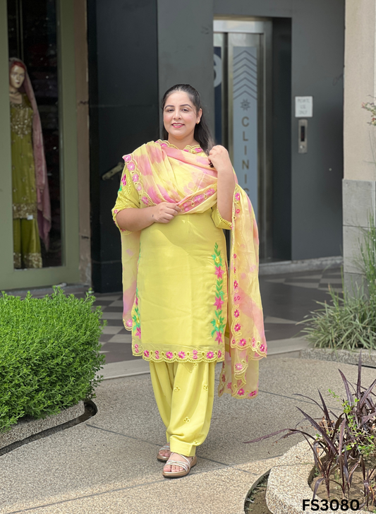 FS3080 | Georgette Suit | Party Wear | Jaggo | Festival Casual Wear |