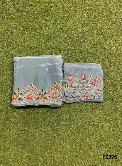 FS376 | Cream | Shimmer Suit | Party Wear | Wedding | Jaggo | Ring Ceremony | Festival | Allover suits